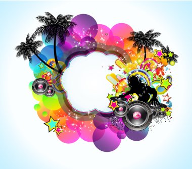 Tropical Music and Latin Disco Event Background for Flyers clipart