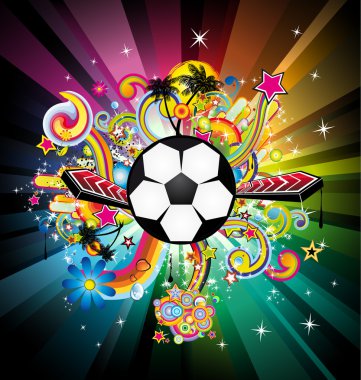 Dünya Futbol Şampiyonası disko partisi el ilanı arka plan