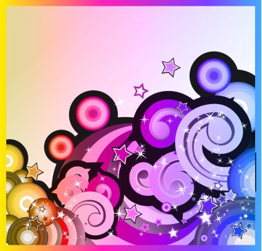 Fantasy Bubbles Background with Colorful Rainbow Effect clipart