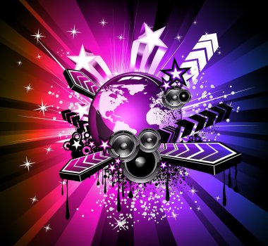 Discotheque Flyers with Rainbow Colours clipart