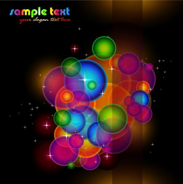 Rainbow Lights background with little stars clipart