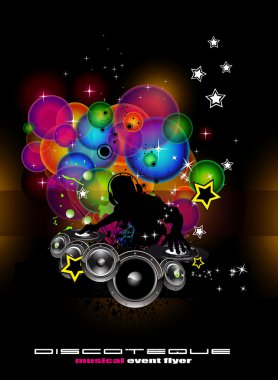 Music Event Background with DJ shape clipart