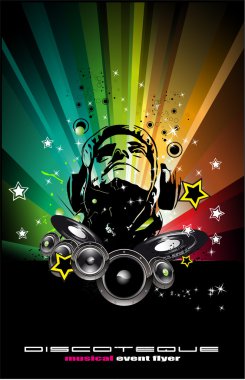 Colorful Burning Dj Background for Alternative Disco Flyers clipart