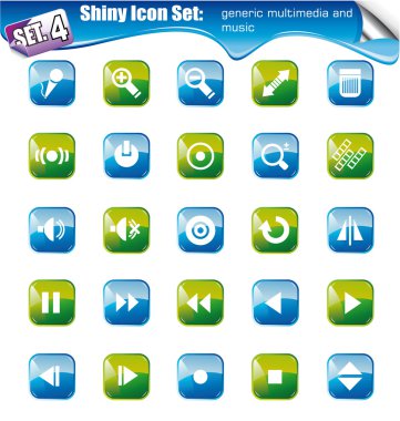 Shiny Icons - SET. 4 clipart