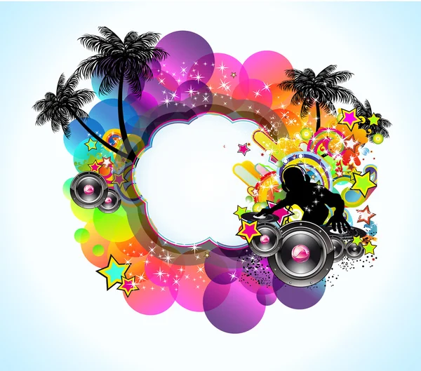 Tropical Music and Latin Disco Event Background for Flyers — Stock Vector