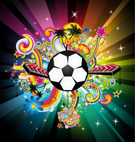 Campeonato Mundial de Futebol Disco Party Flyer Fundo —  Vetores de Stock