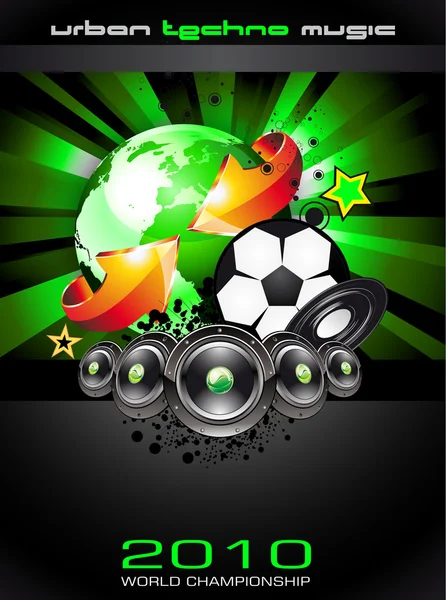 Świat piłki nożnej Mistrzostwa disco party tło ulotki — Wektor stockowy