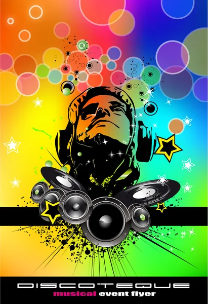 Résumé Rainbow Disco Flyer — Image vectorielle