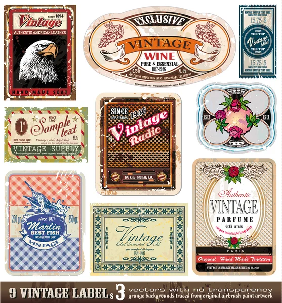 Collectie vintage etiketten — Stockvector
