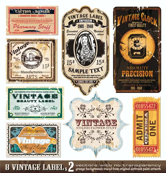 Kollektion Vintage Labels — Stockvektor