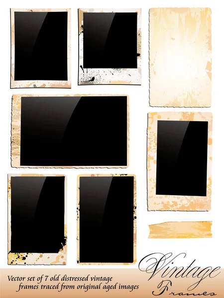 Collection of Vintage Photo Frames traded from original aged photography — Stock Vector