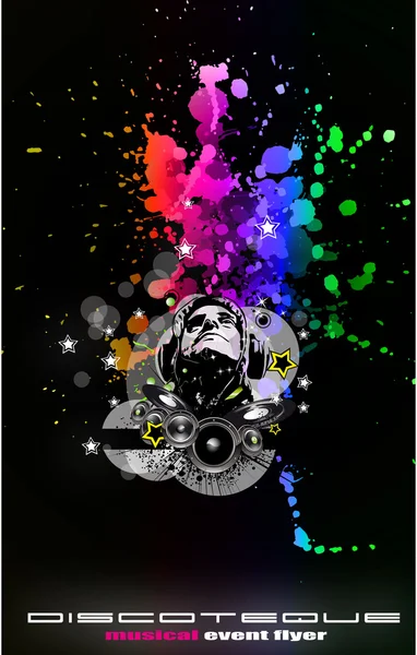 Abstrakt Music Disco Flyer Pozadí pro speciální noční akce — Stockový vektor