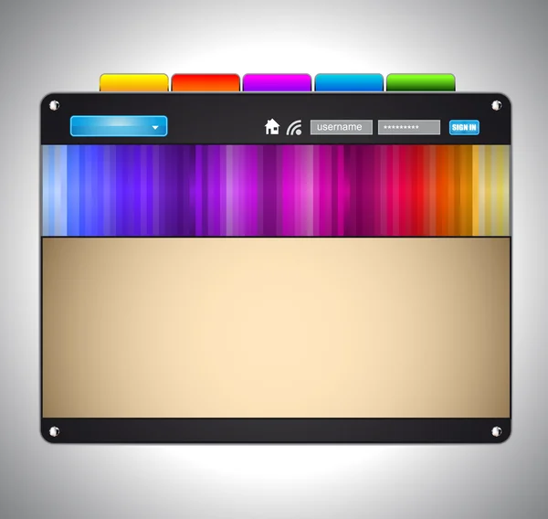 Rtistic πολύχρωμα ιστοσελίδα πρότυπο με χώρο για κείμενο — Διανυσματικό Αρχείο
