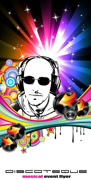Аннотация Music Disco Flyer Background for special night events — стоковый вектор