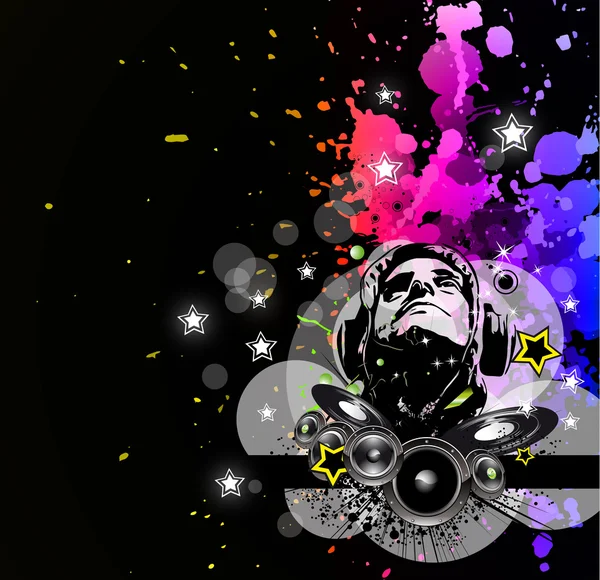 Disco Event Fond avec des éléments de musique — Image vectorielle