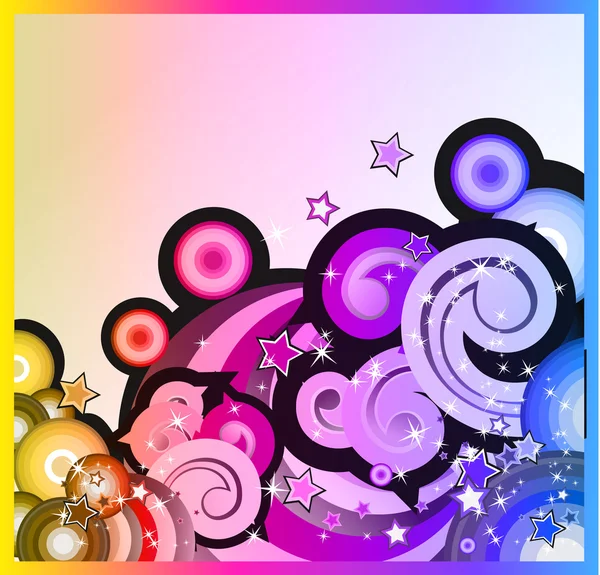 幻想气泡背景与缤纷的彩虹效果 — 图库矢量图片