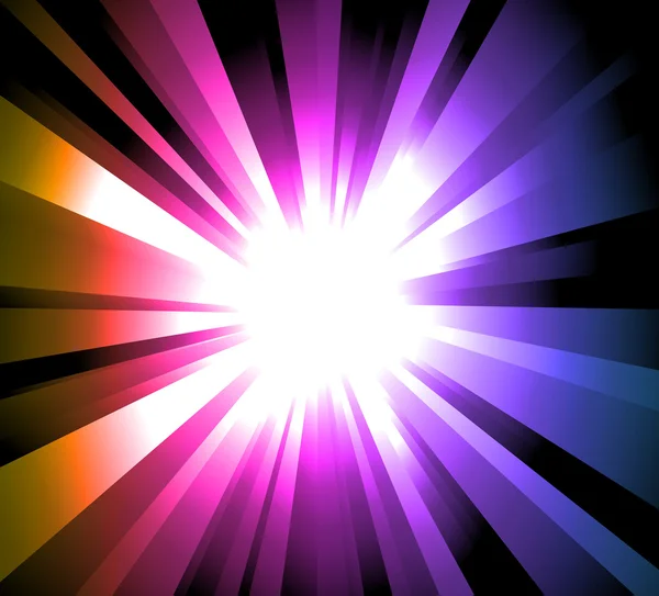 Explosion légère avec fond de gradient arc-en-ciel — Image vectorielle