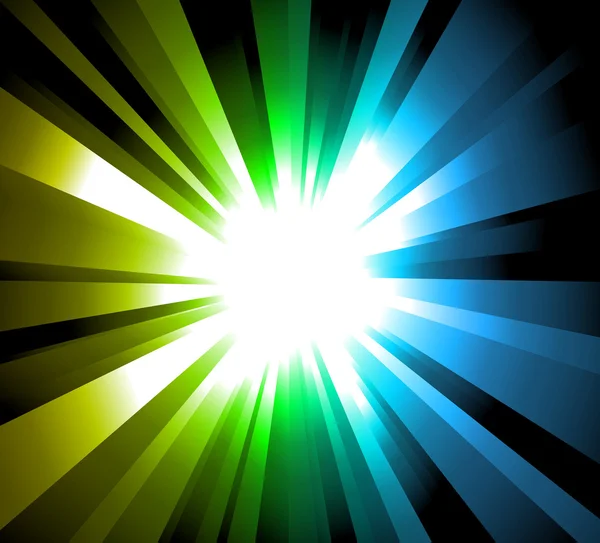 虹グラデーションの背景を持つ光の爆発 — ストックベクタ