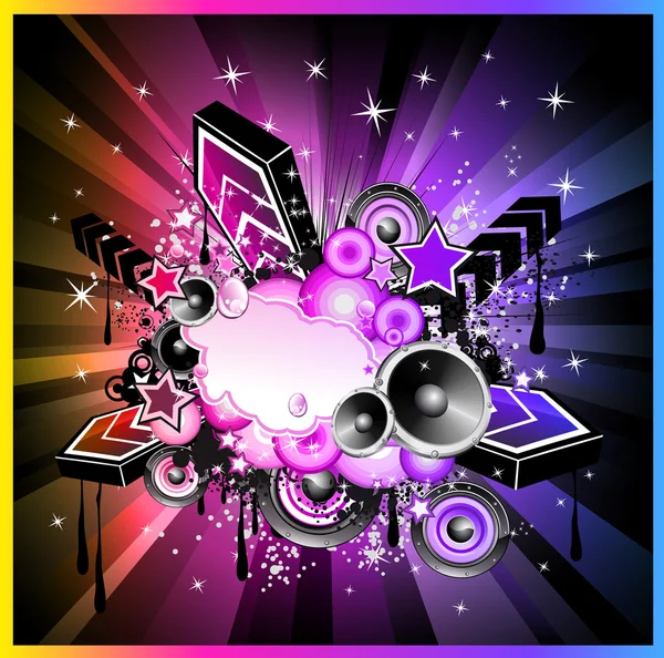 Colorul Musique Événement Arrière-plan pour discothèque Flyers — Image vectorielle