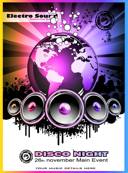 Colorul Music Event Background for Discotheque Flyers — Stok Vektör