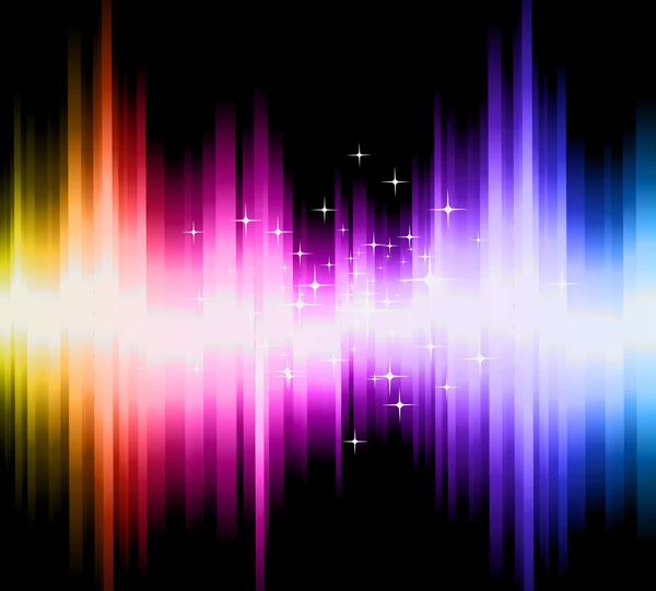 Magische lichten met kleurrijke gradiënt en delicate sterren — Stockvector