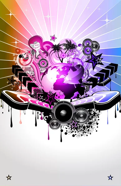 Fond coloré d'événement de discothèque — Image vectorielle