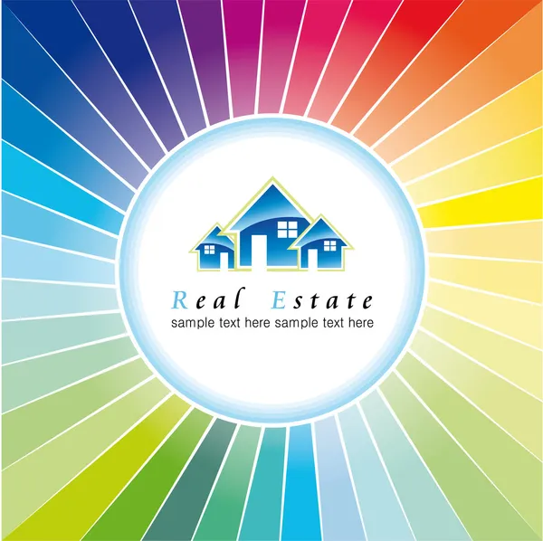 Immobilier Résumé Carte de visite colorée — Image vectorielle