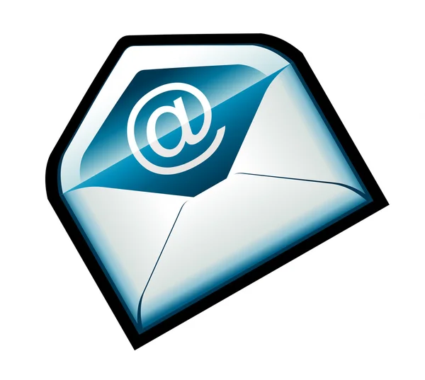 Kleurrijke blauwe e-mailpictogram — Stockvector