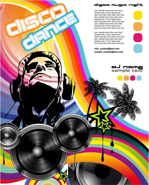Fond musical avec DJ Silhouette — Image vectorielle
