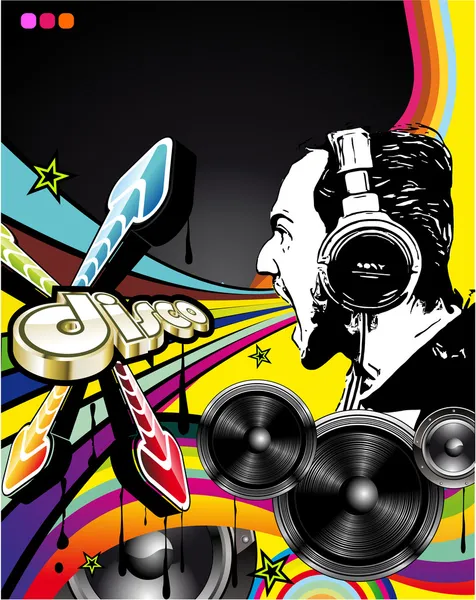 Fond musical abstrait pour flyers de discothèque — Image vectorielle