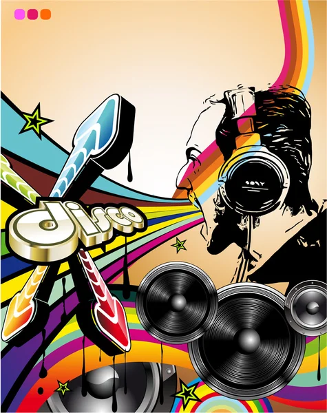 Fond musical abstrait pour flyers de discothèque — Image vectorielle