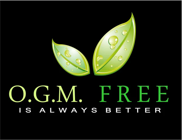 Slogan: OGM FREE è sempre meglio — Vettoriale Stock