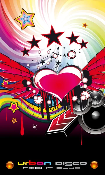 Valentinstag Musik-Event für Disco-Flyer — Stockvektor