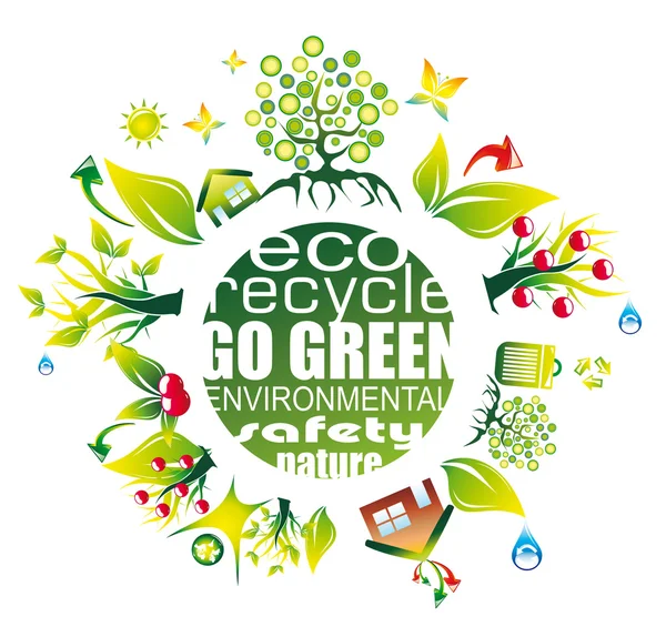Περιβάλλον και eco υπόβαθρο για πράσινο φυλλάδια — Διανυσματικό Αρχείο