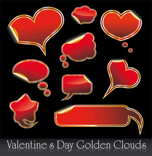 Hearts and Clouds stickers — Stock Vector
