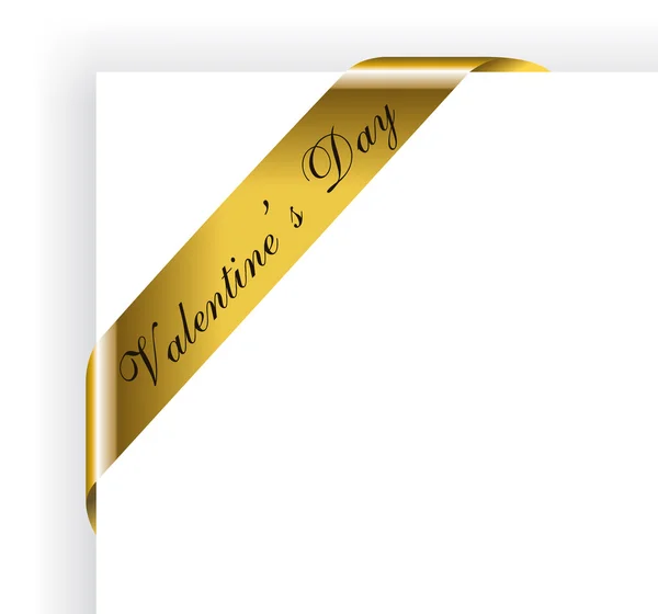 Золотая лента ко дню святого Валентина для фотографий — стоковый вектор
