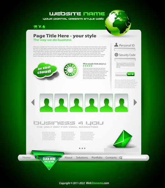 Modèle de site Web d'entreprise Hitech Style — Image vectorielle