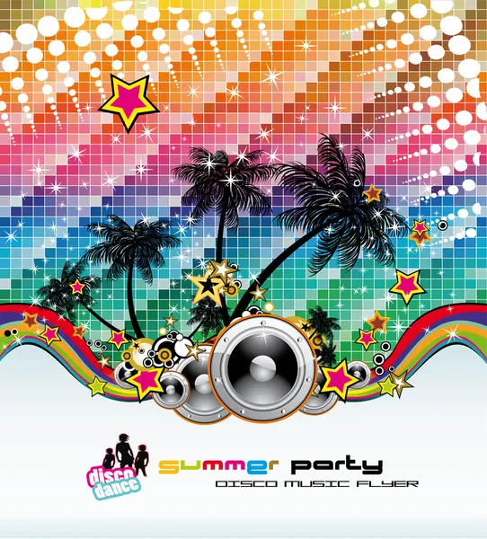 Tropical Dance Disco Flyer para evento de música latina — Vector de stock