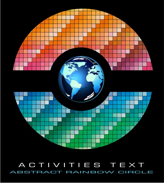 Cartão de visita do arco-íris com elemento ícone da Terra — Vetor de Stock
