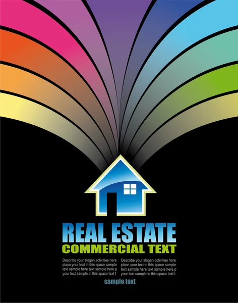 Sammanfattning av denna webbsida Real Estate Colorful Business Card — Stock vektor
