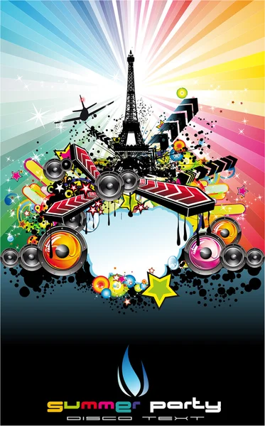 Paris disco event bakgrund — Stock vektor