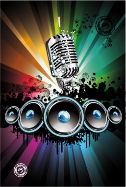 Disco Dancing Singer Night Background clipart