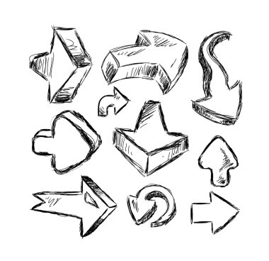 Collection of Hand Made Sketch Arrows vector