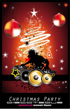 Musci Flyer Background with DJ Silhouette clipart