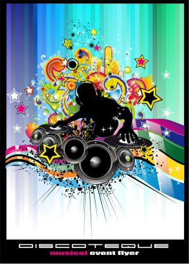 Disco Event Background with colorful elements clipart