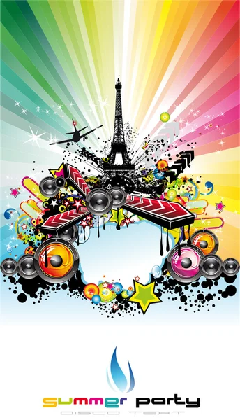 Παρίσι ντίσκο εκδήλωση φόντο — Διανυσματικό Αρχείο