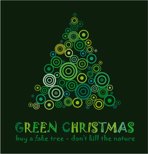 Πράσινη Χριστουγεννιάτικη κάρτα — Διανυσματικό Αρχείο