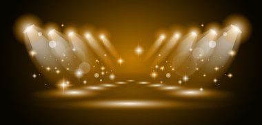 Magic Spotlights with Gold rays clipart