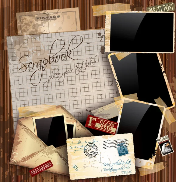 Composition de scrapbook vintage — Image vectorielle