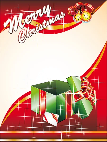 ギフト ボックス付きのクリスマス カード — ストックベクタ